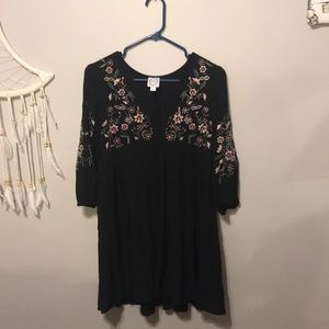 Black long sleeve flowy dress